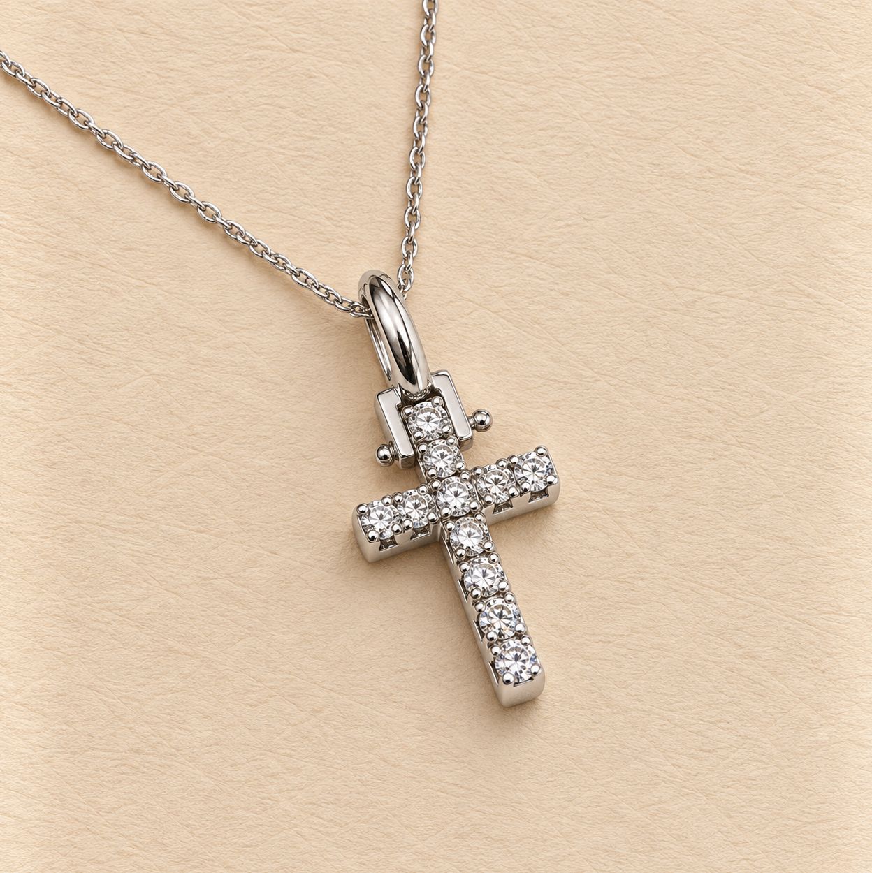 Petite Cross Diamond Pendant with Chain