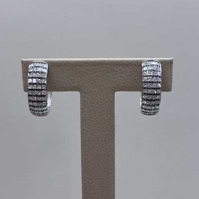 White Gold Diamond Fashion Hoop Earrings