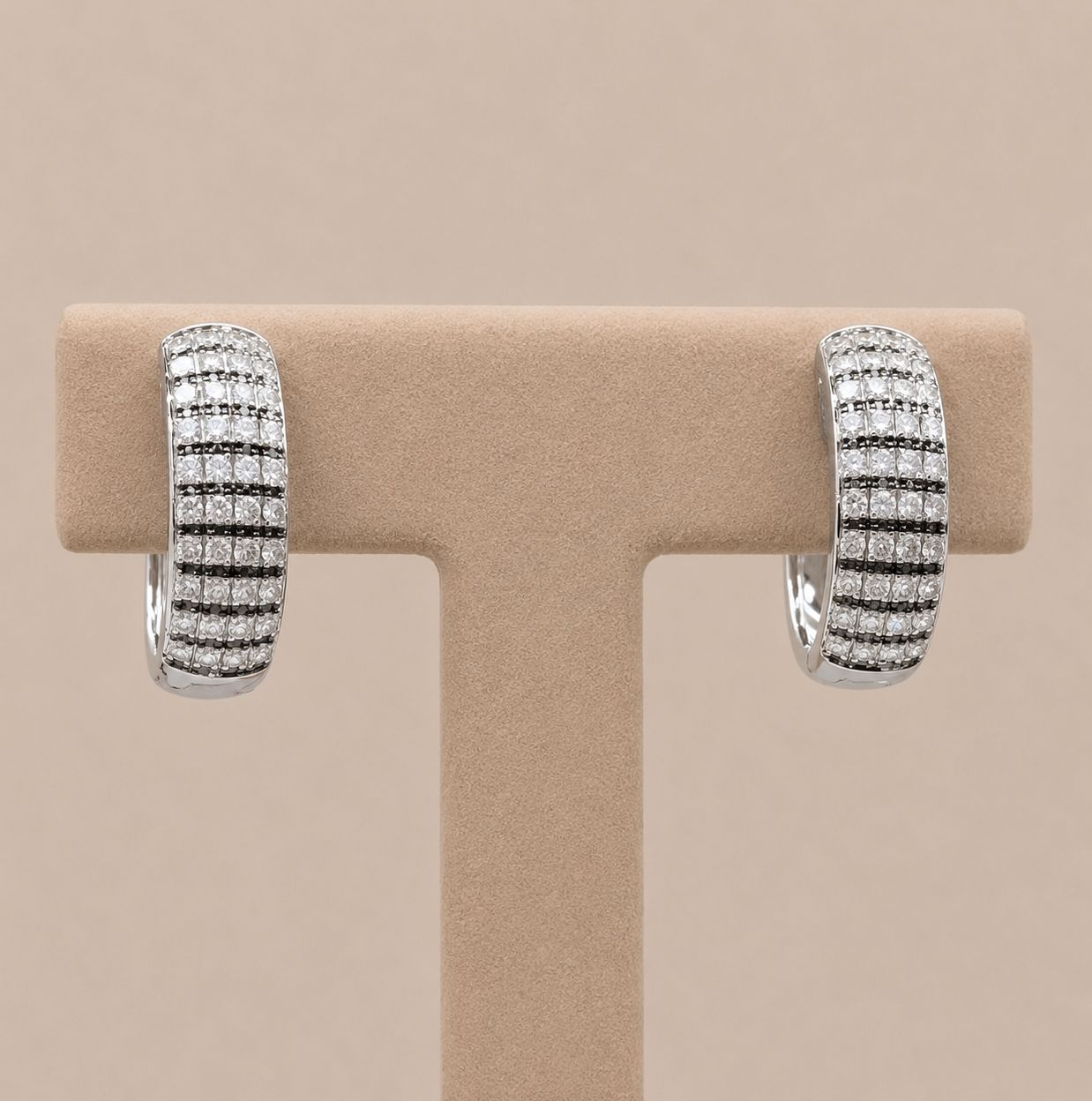 White Gold Diamond Fashion Hoop Earrings