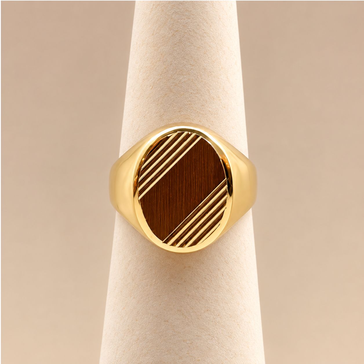 Men's Gold Oval Block Ring (5.9g)