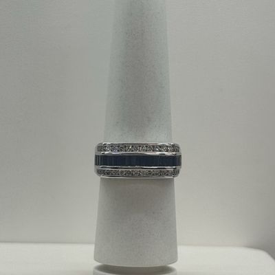 Men's Sapphire &amp; Diamond Ring