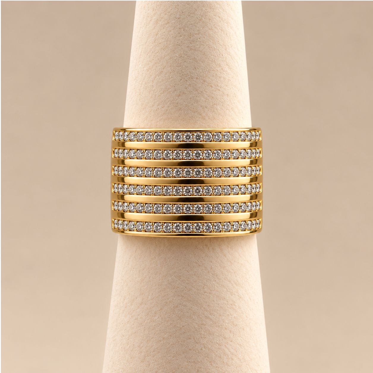 Yellow Gold CZ Stone Cocktail Ring (4.8g)
