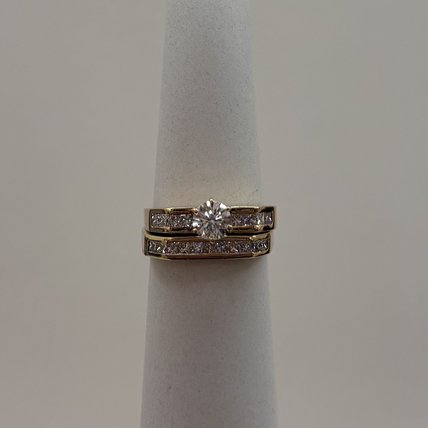 14KY Hexa-Shaped Diamond Bridal Set