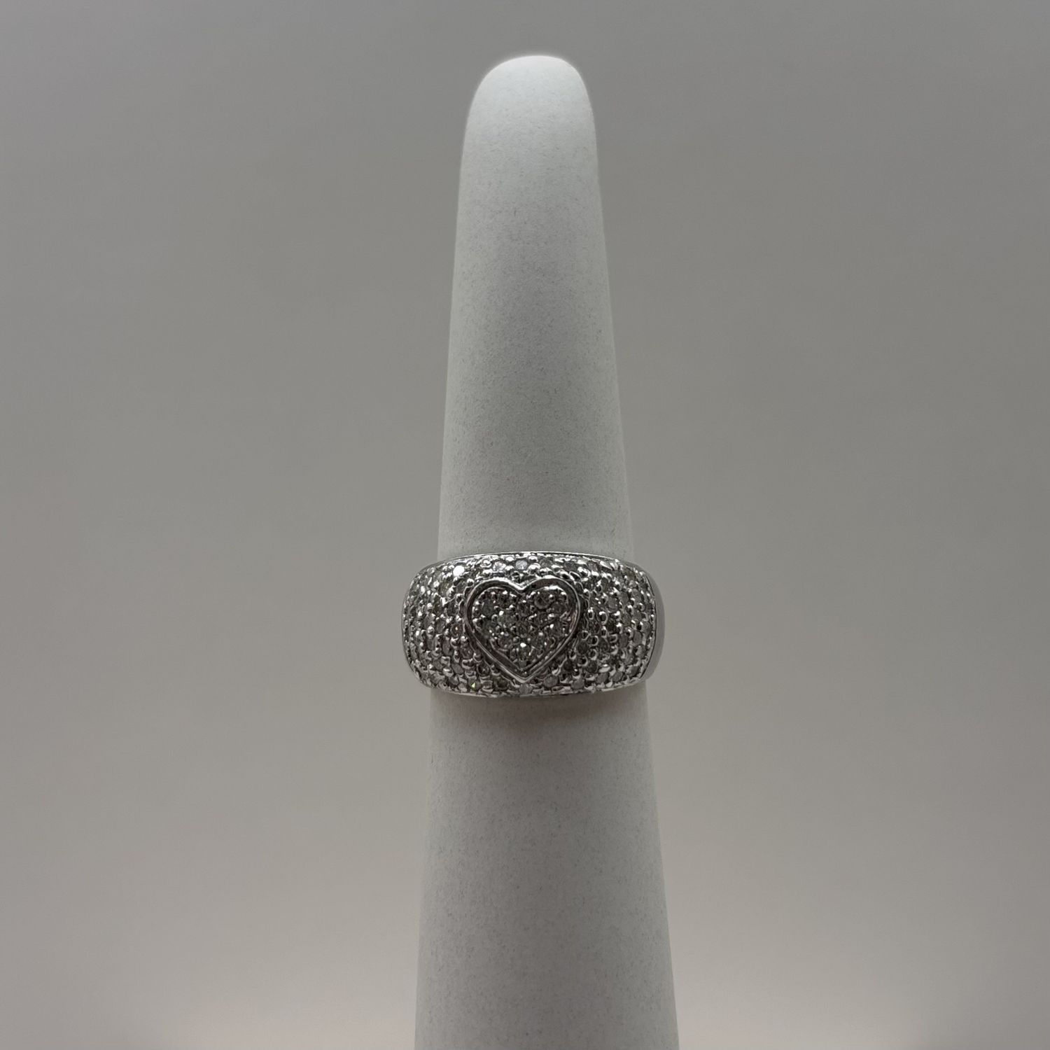 14KW Heart Engraved Diamond Ring