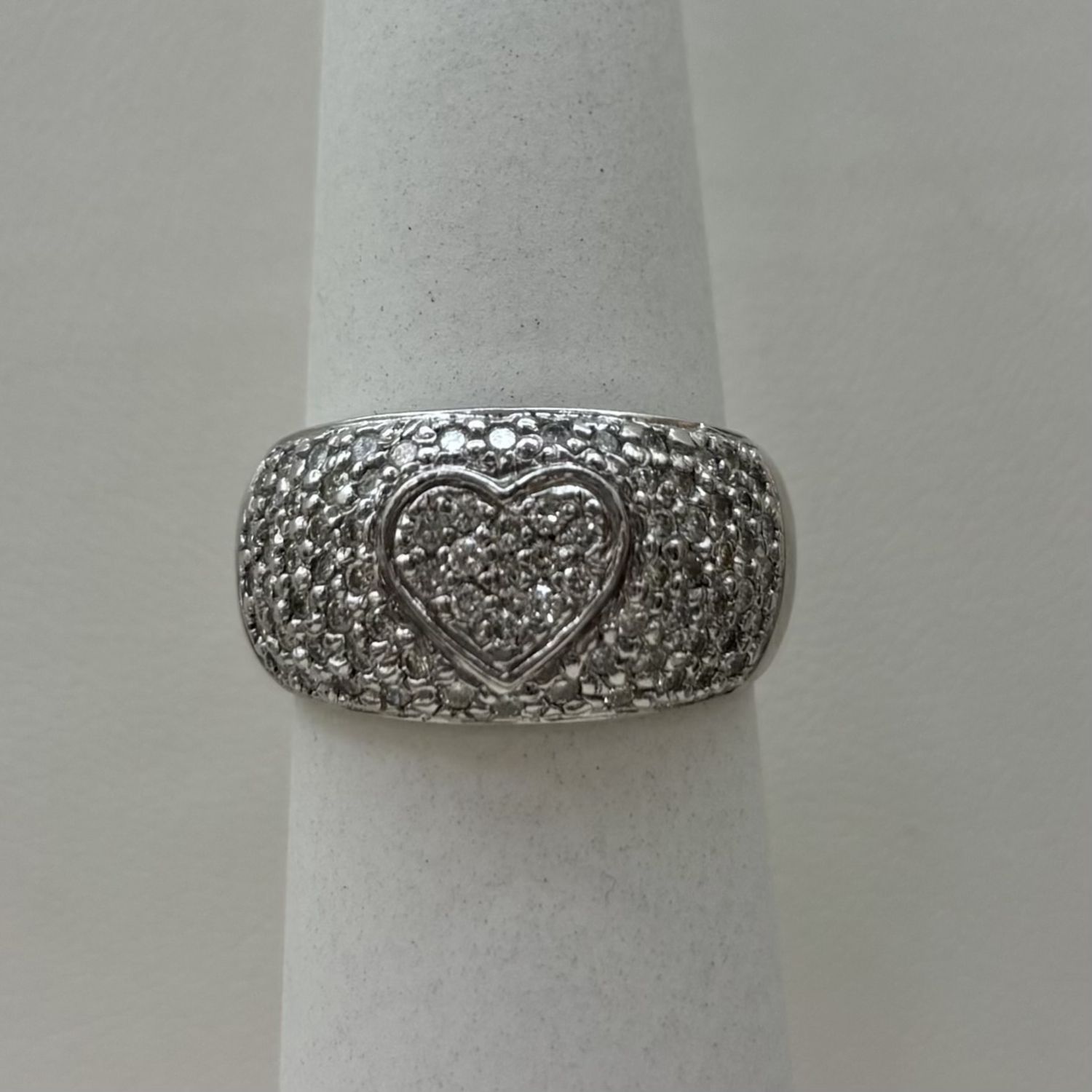 Diamond Heart Engraved Ring (6.3g)