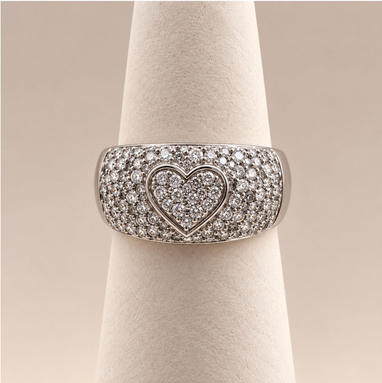 Diamond Heart Engraved Ring (6.3g)