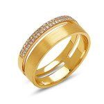 Gold Double Band Diamond Ring Bassali