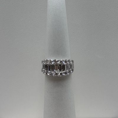 3 ct Baguette/ Round Diamond Band Heera Moti