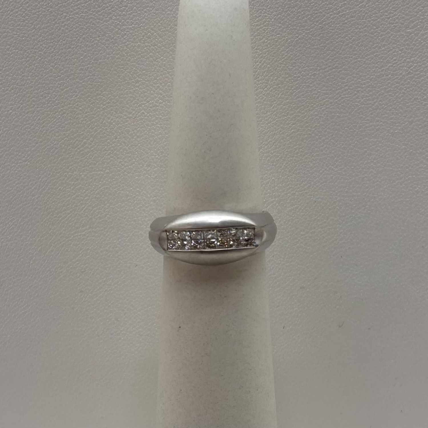 18KW Double Row Princess Diamond Dinner Ring