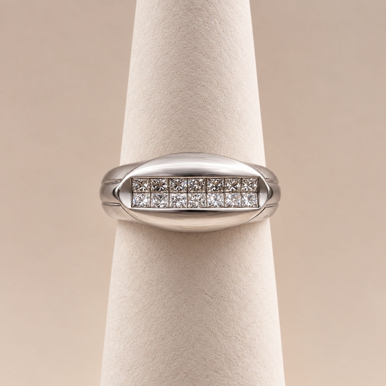 Double Row Princess Cut Diamond Ring (7.7g)