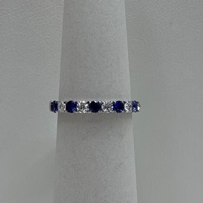 14KW Sapphire Round Alternating Band David Kord