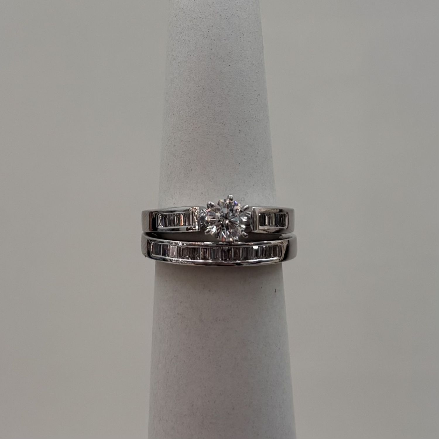 18KW "Georgette" Modern Cathedral Bridal Set