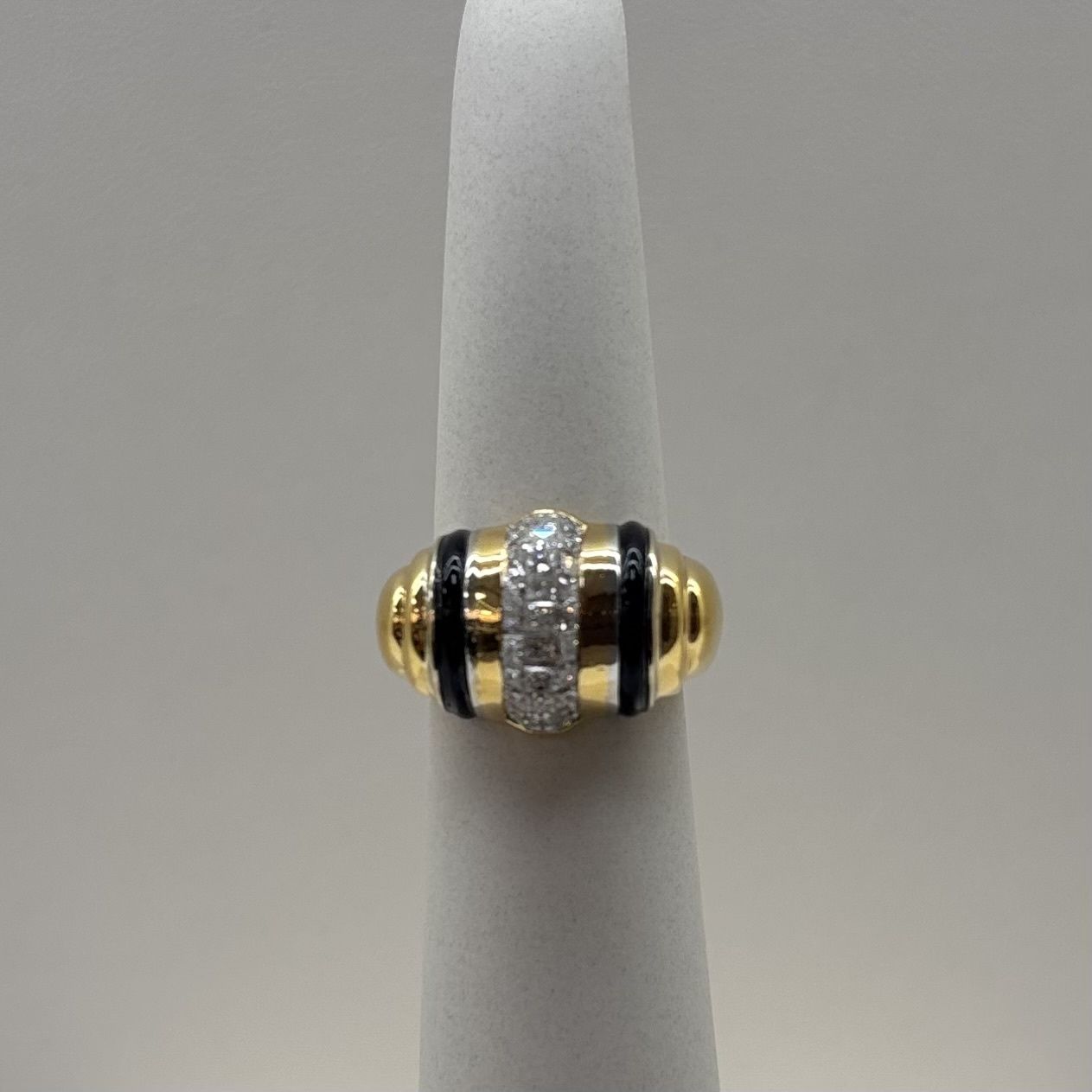 18KY Black Onyx &amp; Diamond Mirage Ring