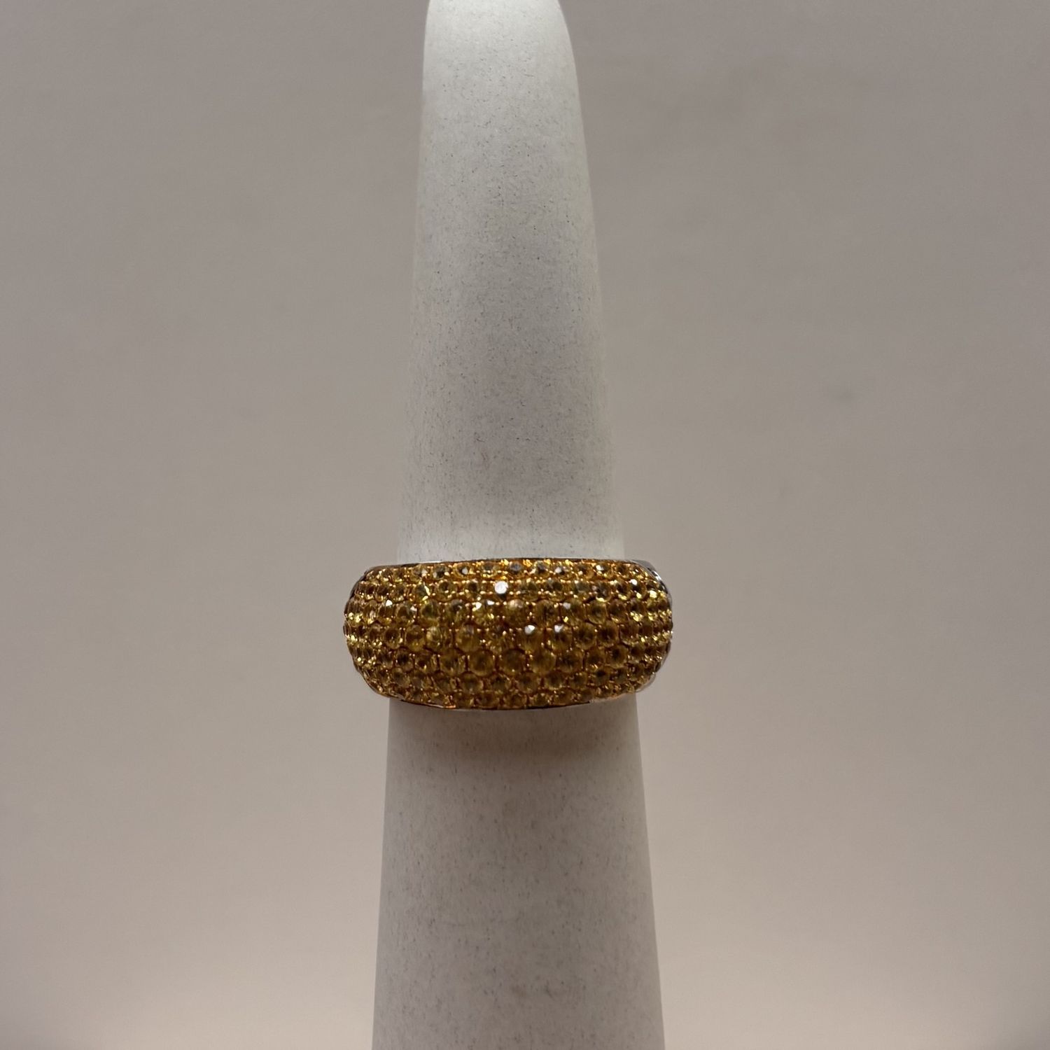 18KW Yellow Diamond Pave Cocktail Ring
