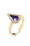 RG Dia Shaped Amethyst Ring-26RD=.10 1SC/AMET A=.81 14KR