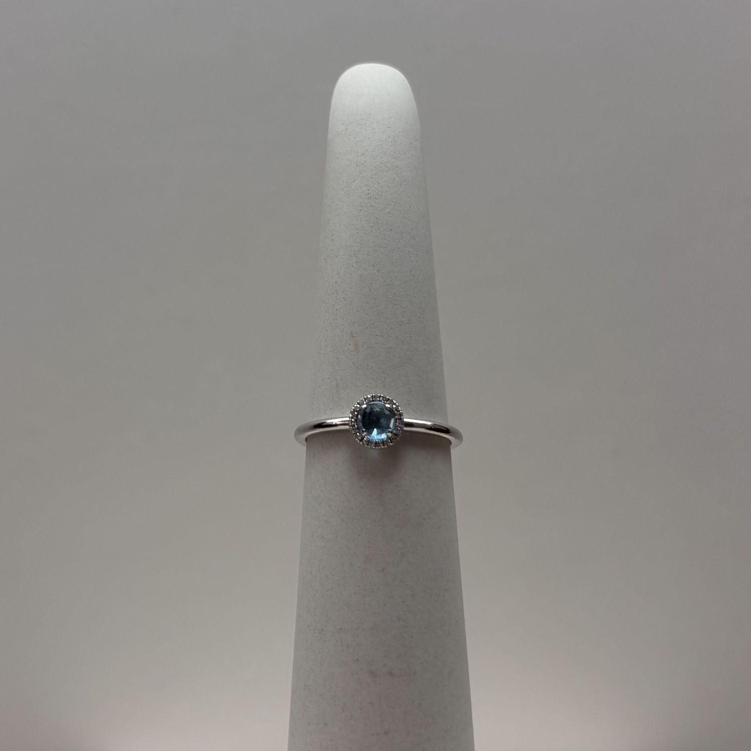 14KW Blue Topaz &amp; Diamond Ring
