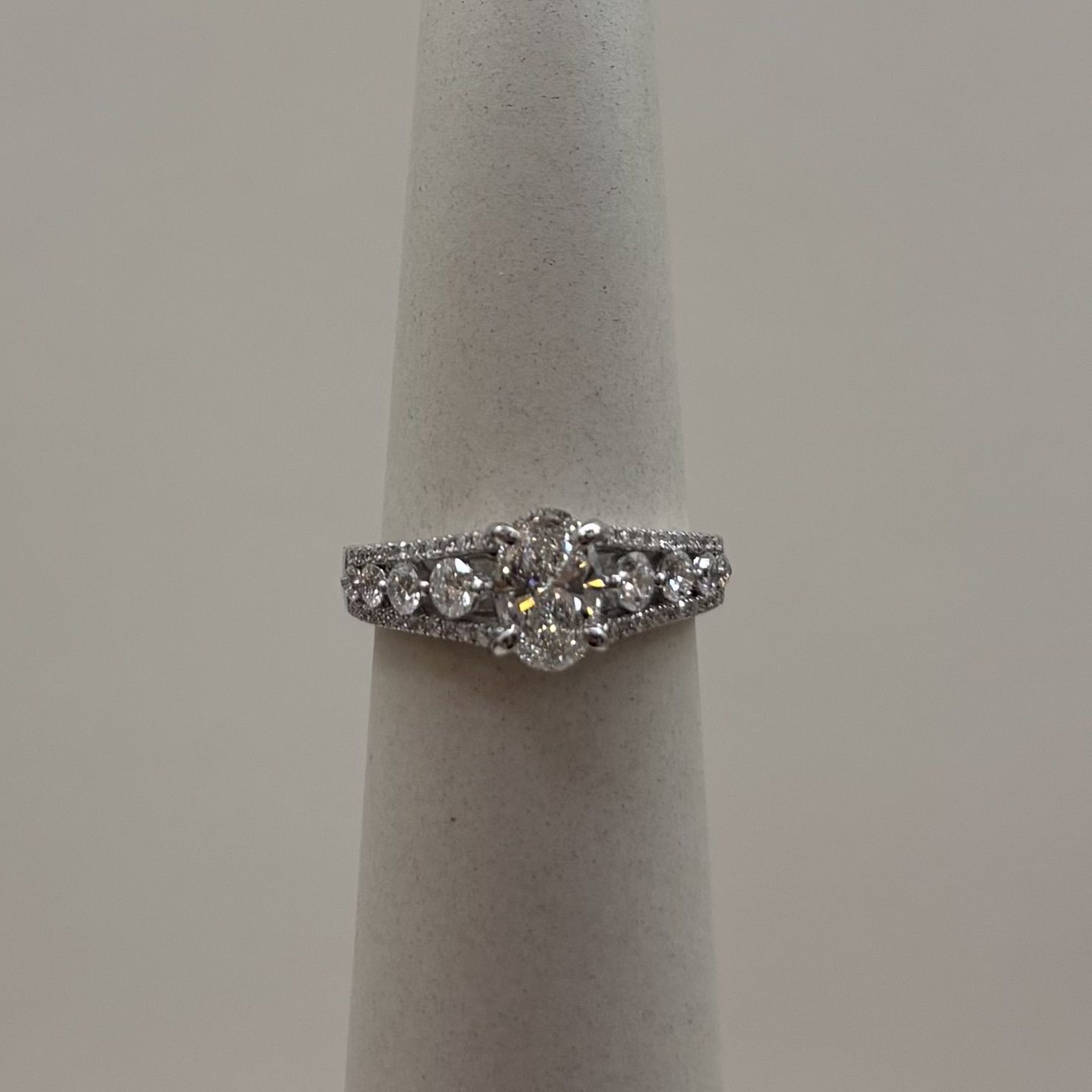 14KW "Bonnie" LM w/ L-Oval Brilliant VVS2 Diamond Ring