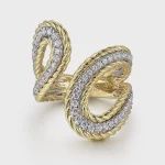 14K W&amp;Y.Gold Dia LR - 3