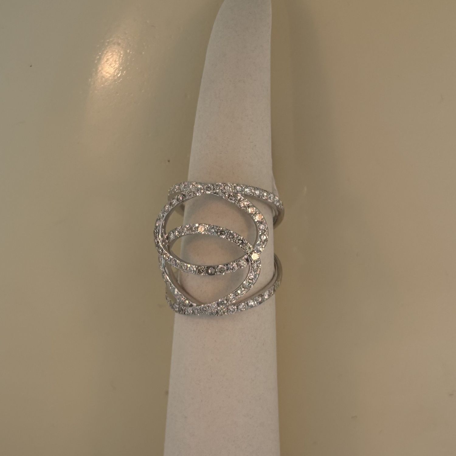 14KW &amp;  Diamond (1.45CT) Criss Cross Fashion Ring S Kashi