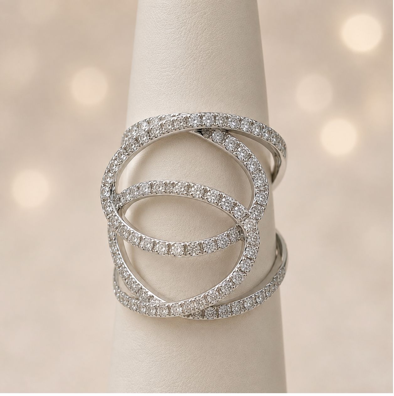 Criss Cross Round Diamond Ring (5.0g)