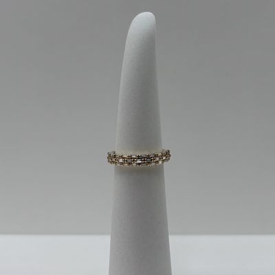 14KY Yellow Gold Mixed Cut Band Bassali