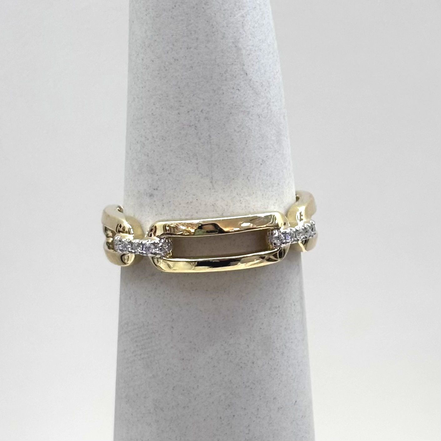 14KY Gold Diamond Buckle Ring S Kashi