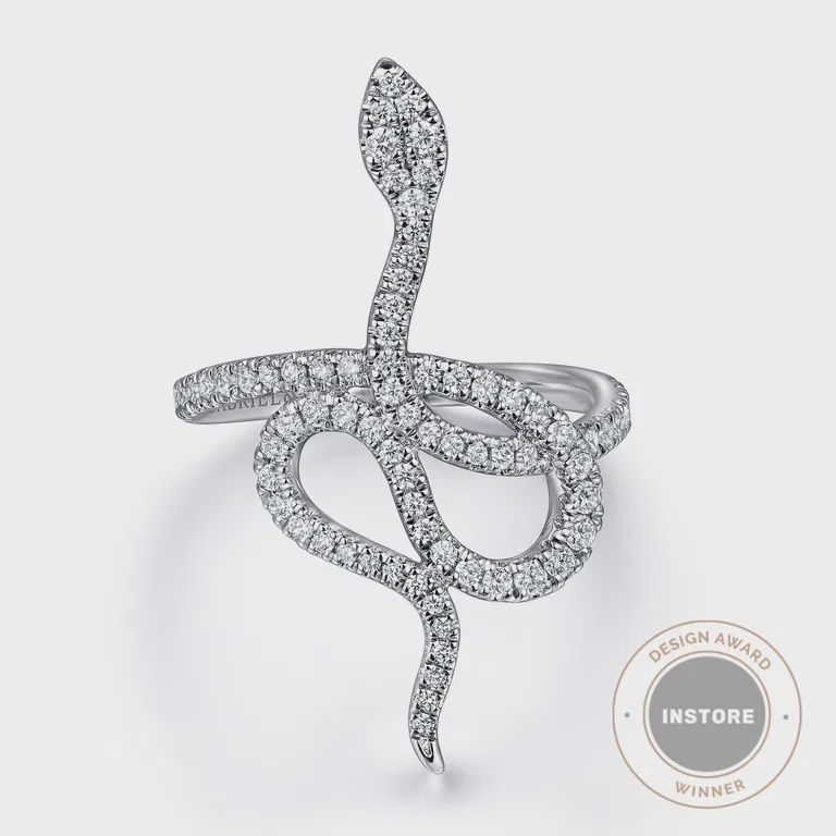 Serpentina - 14K White Gold Diamond Snake Ladies Ring