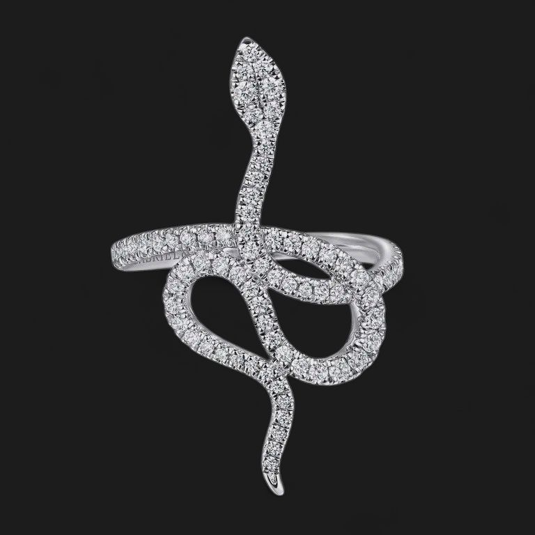 14KW "Serpentina" Diamond Snake Ring