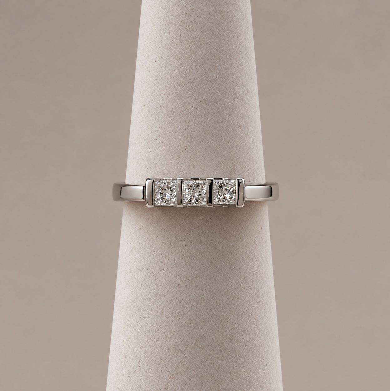 Princess Cut 3-Stone Diamond Anniversary Band
