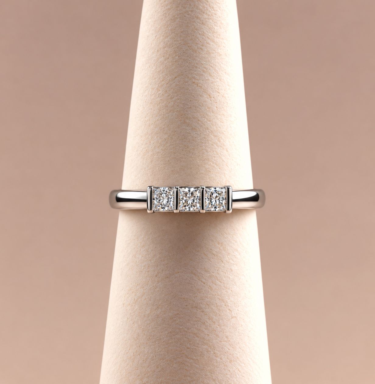 Princess Cut 3-Stone Diamond Anniversary Band