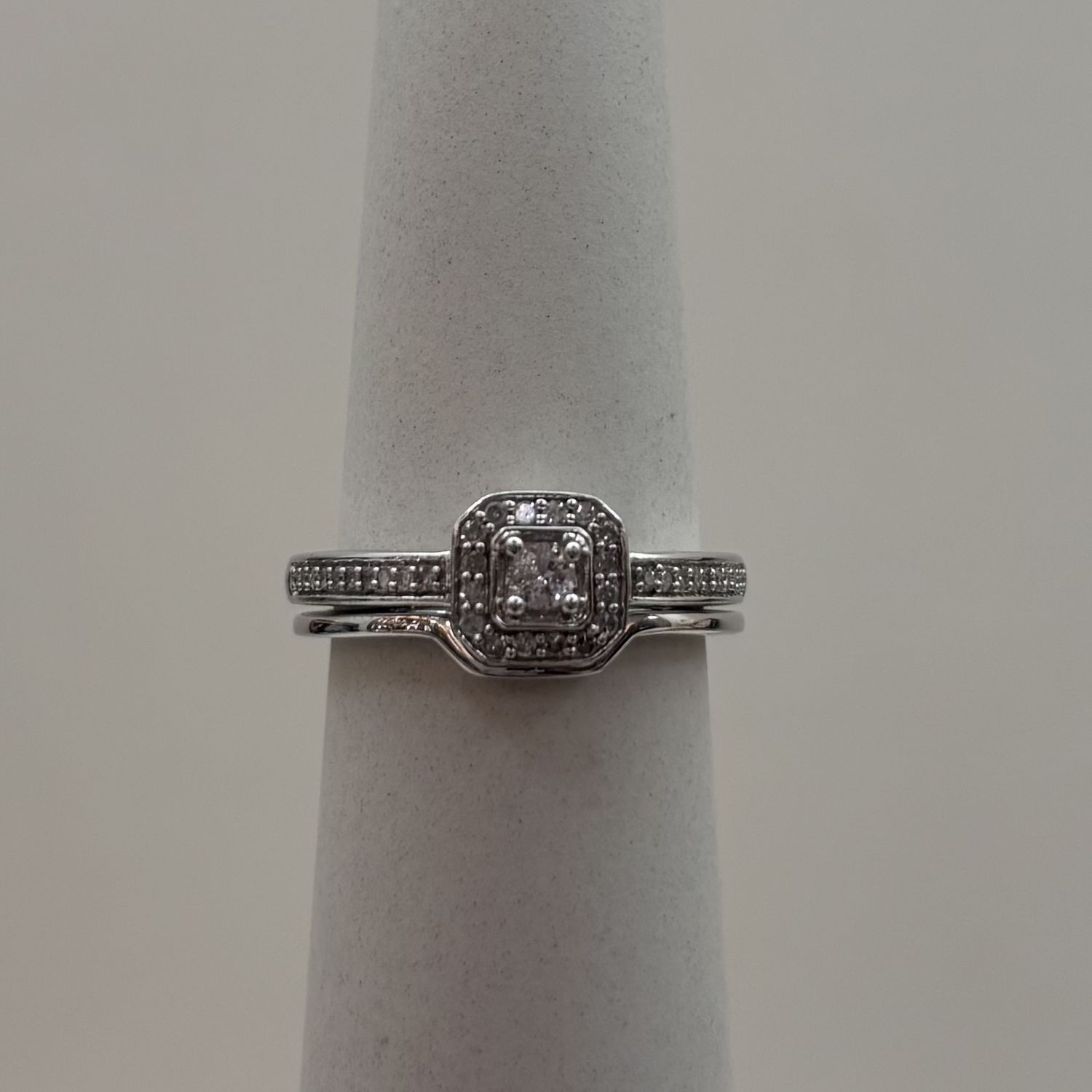 10KW Halo Square Diamond Bridal Set