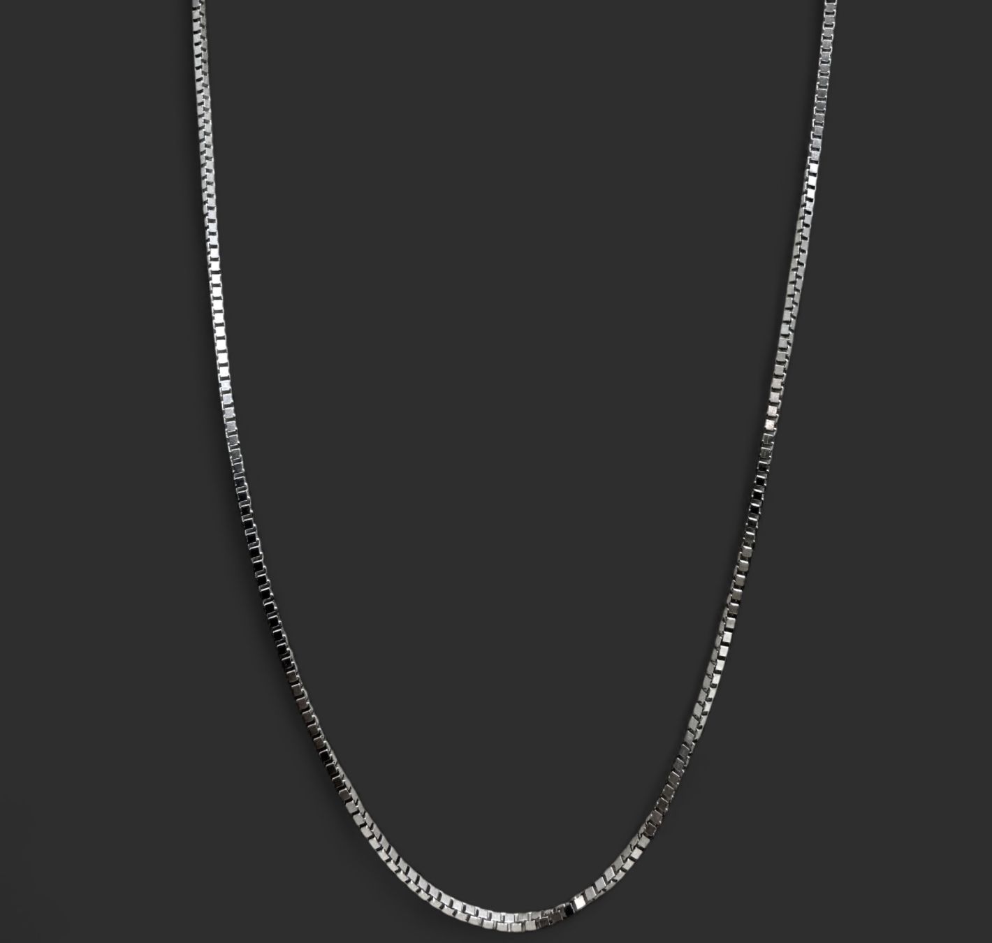 10k White Gold Box Chain (4.3g) (Available in 18in/20in), Size: 20 Inch