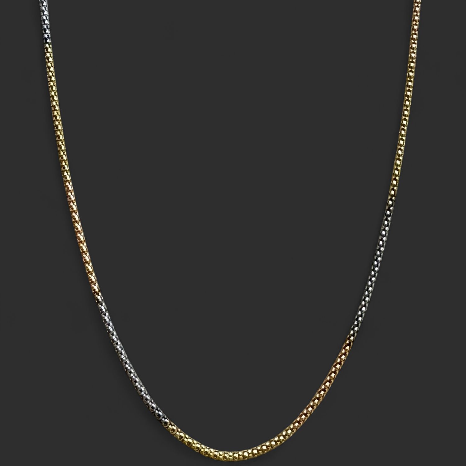 10kt Three Tone Rope Chain- 2.1