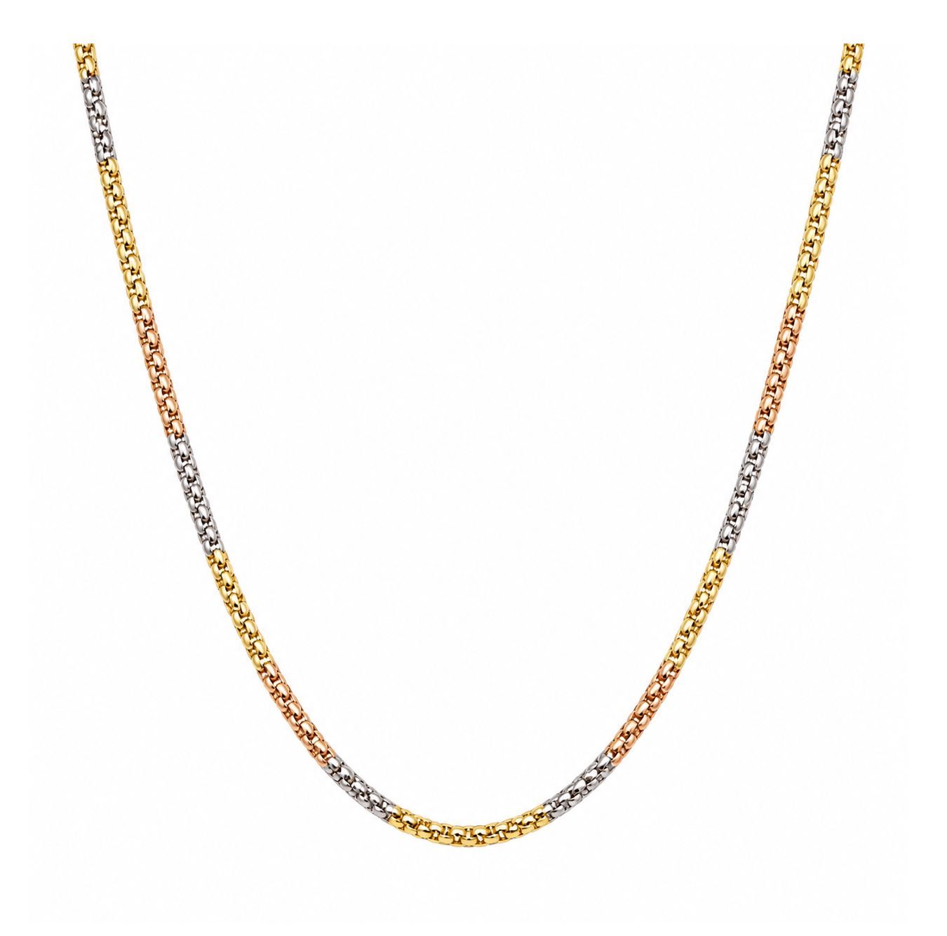 Tri-Tone Rope Chain (2.1g), Size: 18in