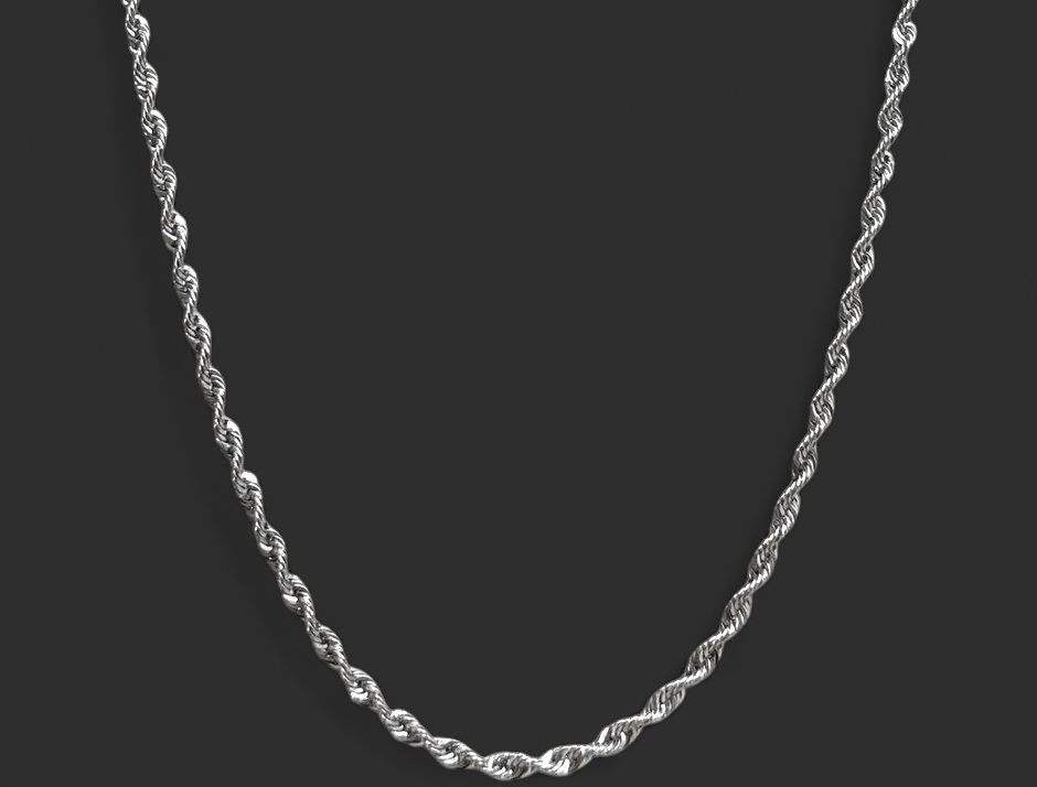 10kt 1.9MM HSL Rope  WG Chain, Size: 18 in