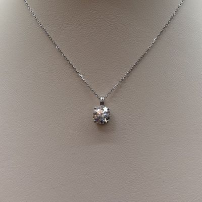14KW 1.5ct Solitare Oval-Cut Pendant