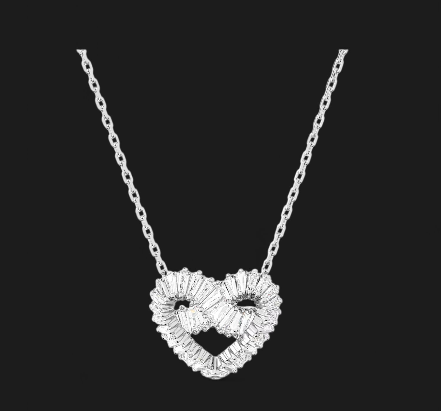 Matrix Pendant Mixed Cuts, Heart, White- 5647924