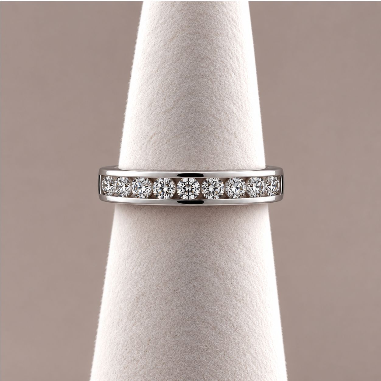 10-Stone Round Diamond  Channel Band