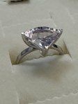 Amethyst Triangle Solitaire Ring