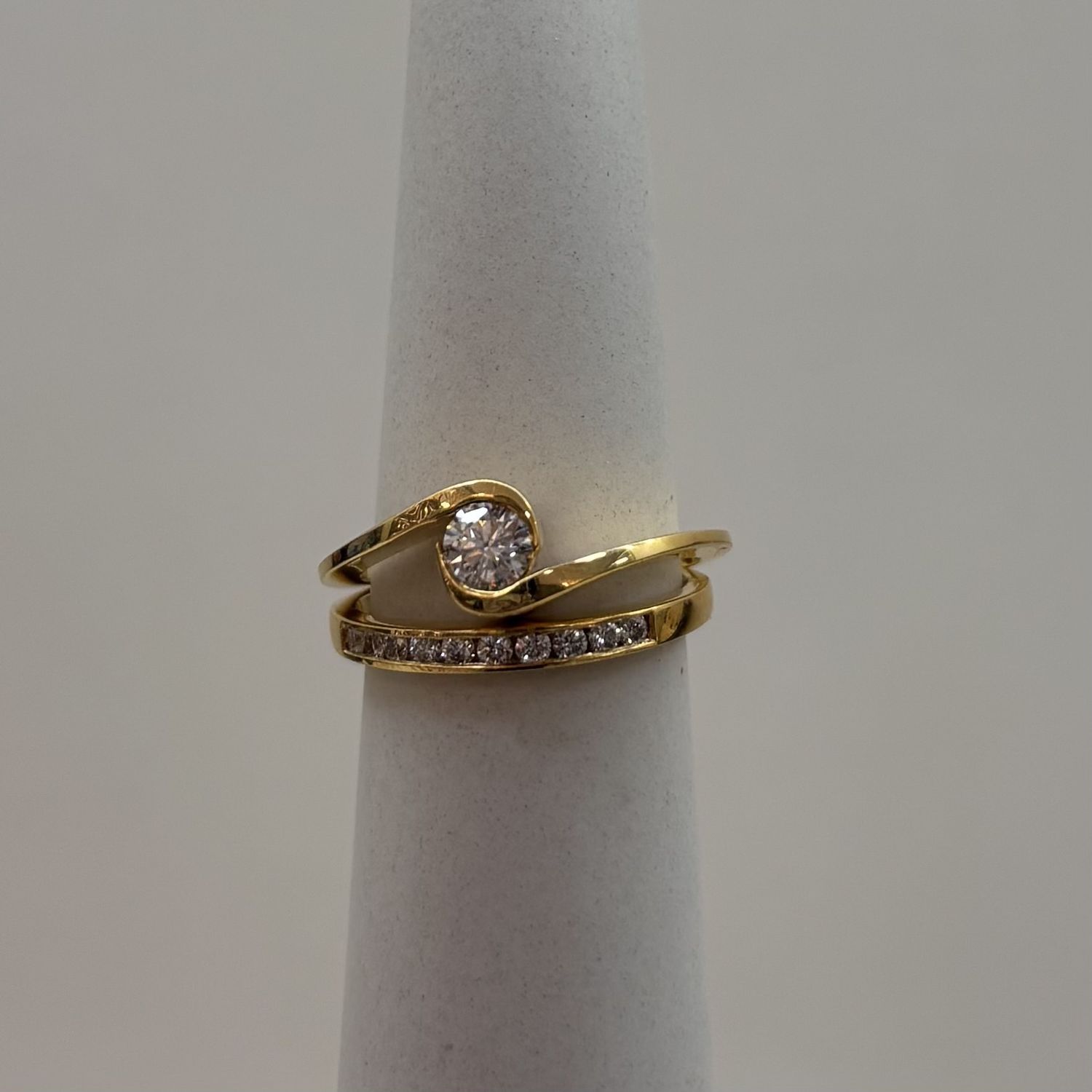 18KY Modern Style Puzzle Bridal Set