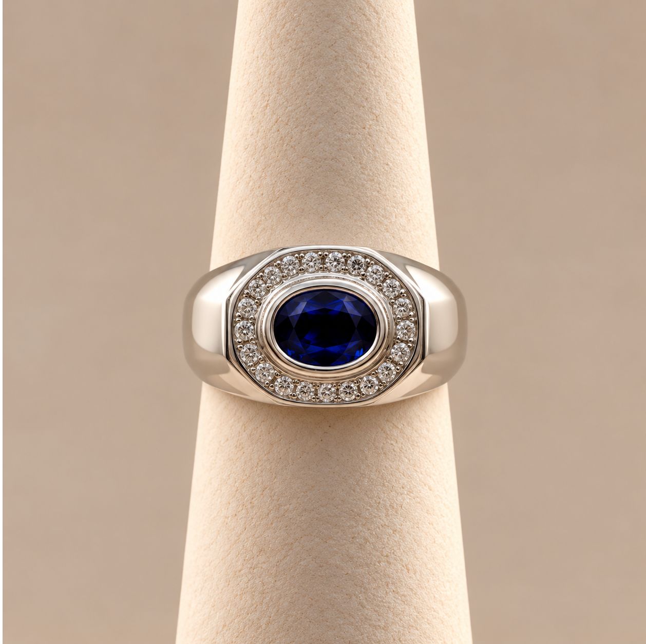 Oval Amethyst Diamond Champ Ring (7.7g)