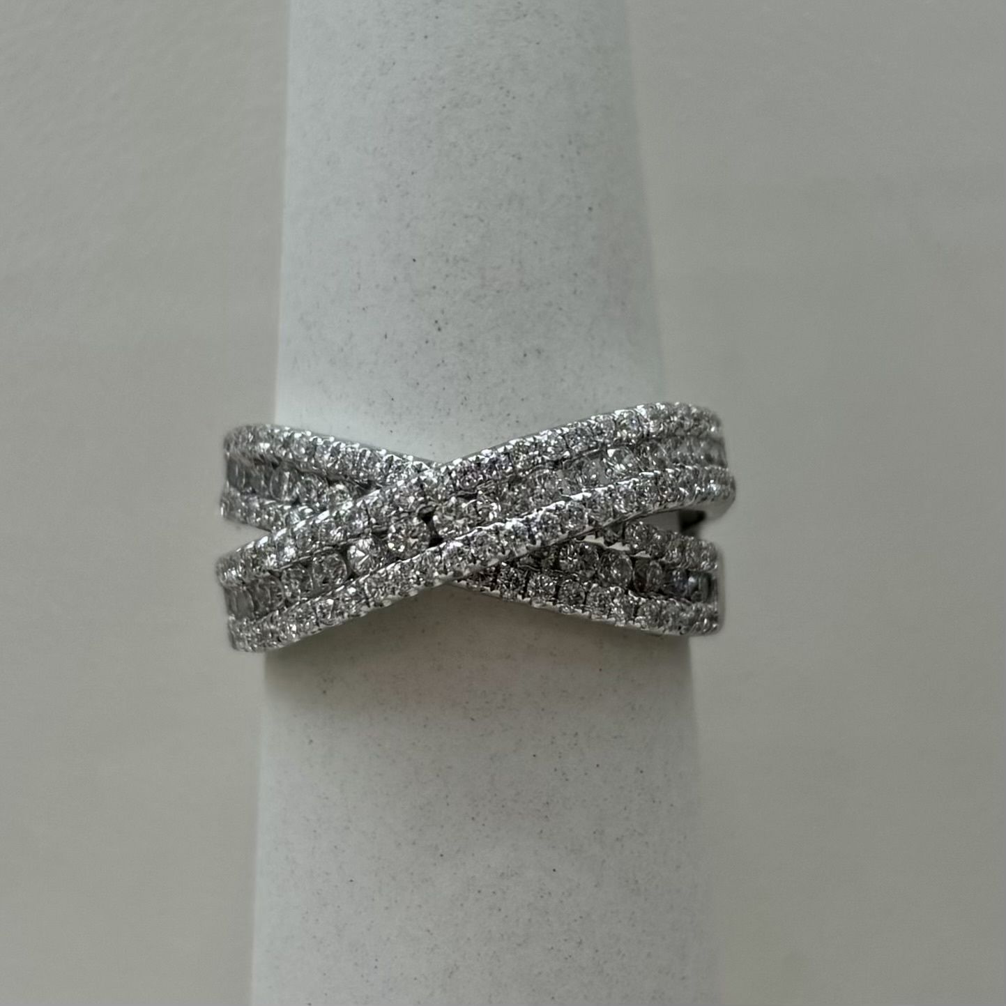 14KW Bypass Pave Diamond Ring (6.1g)