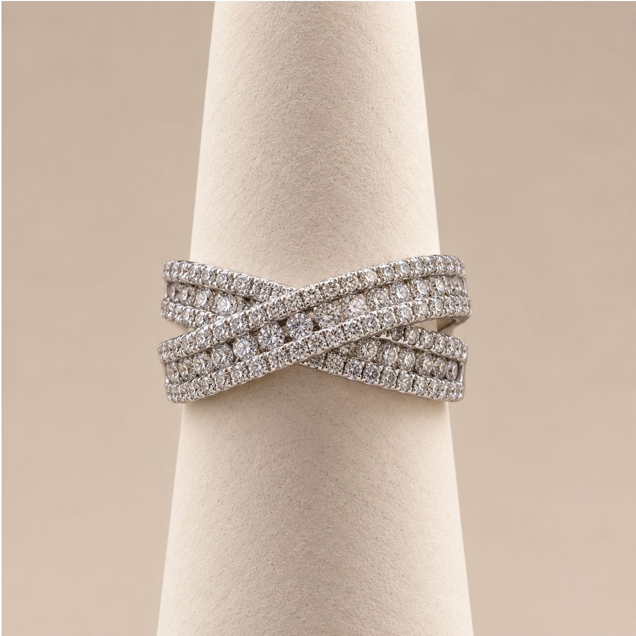 Entwined Diamond Criss-Cross Statement Ring (6.1g)