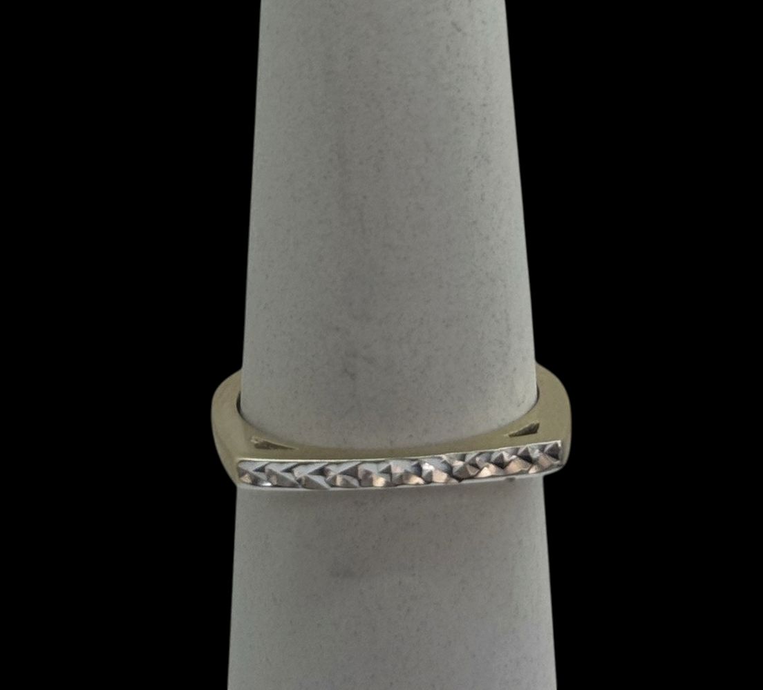 10K 2-Tone Square Ring (Size 7/1.2g)