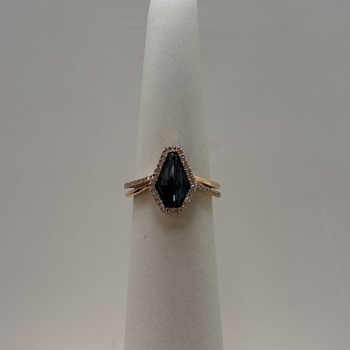 14K RG Blue Topaz &amp; Diamond Ring Bassali