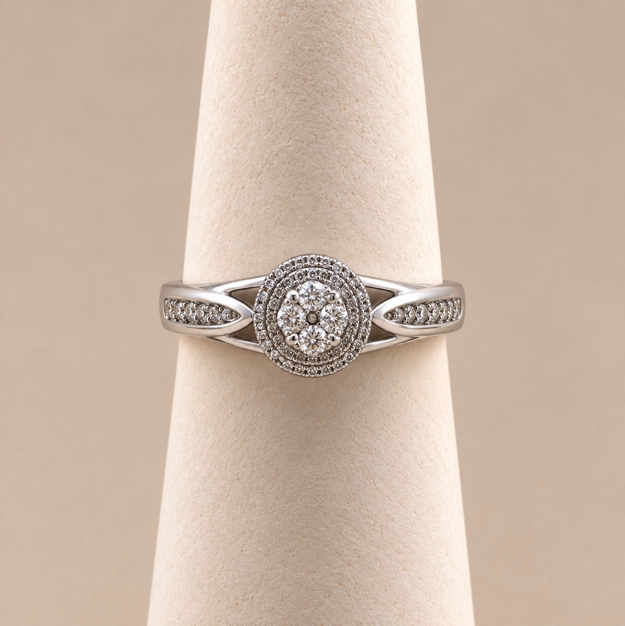 Modern Split-Shank Pavé Diamond Illusion Ring (2.3g)