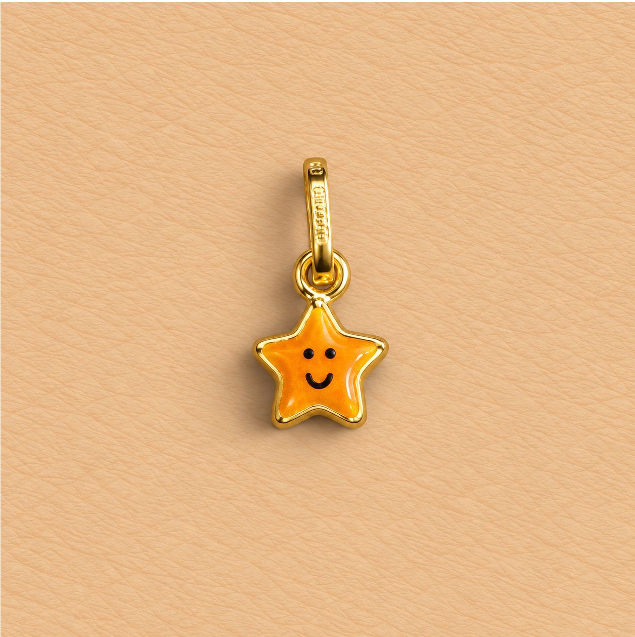 Gold Enamel Children's Pendants (18k), Material: Orange Star