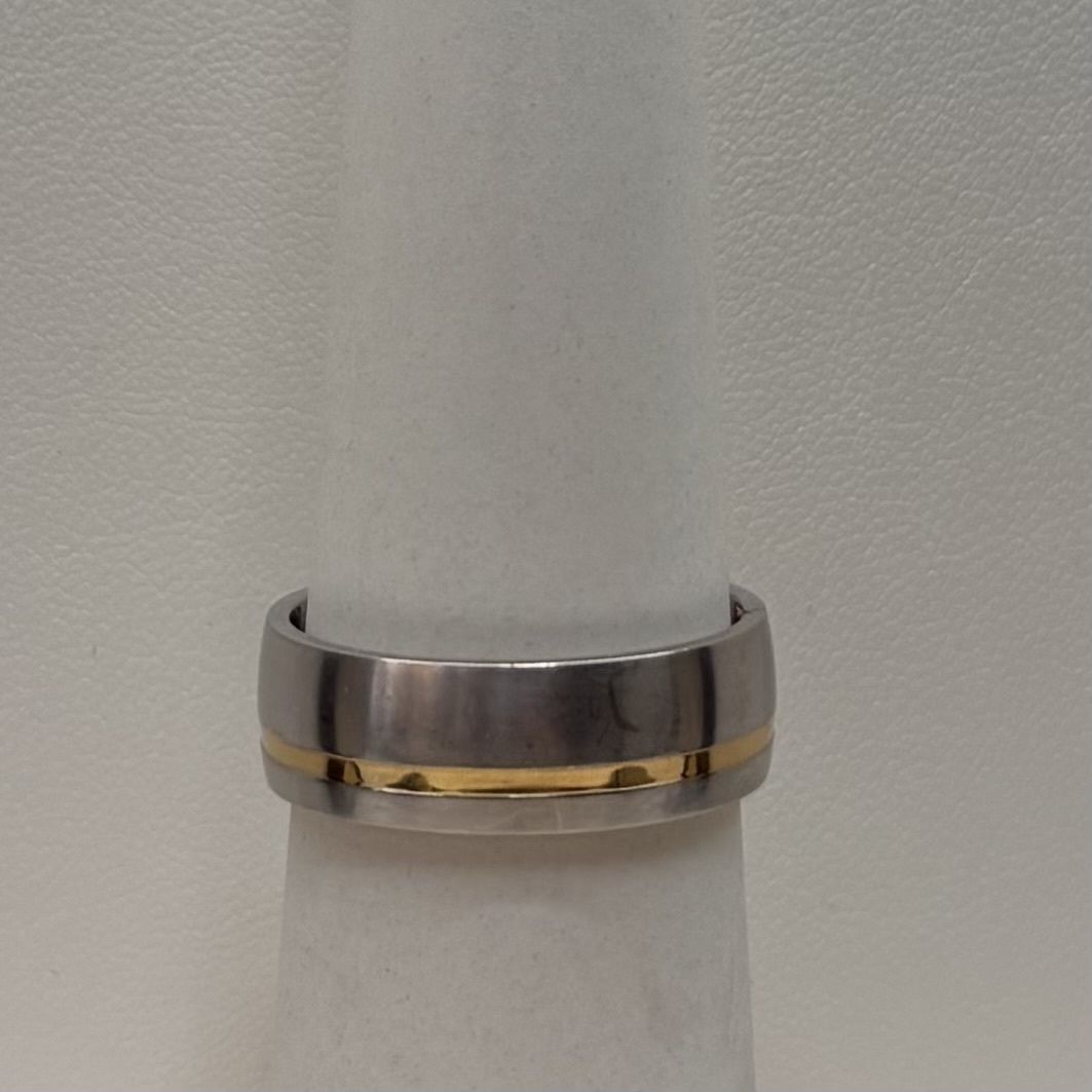 14KYW Two- Tone Men's Designed Band (Size 10/10.0g)