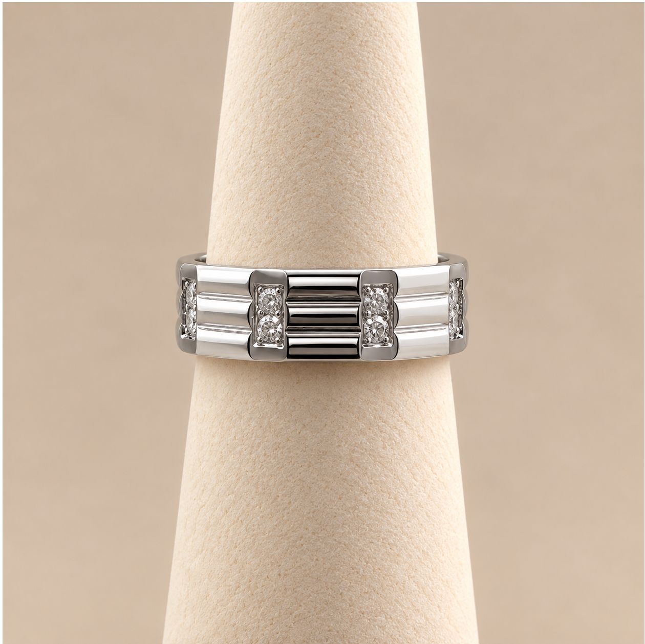 Men's Modern Ribbed Diamond Band (5.1g)