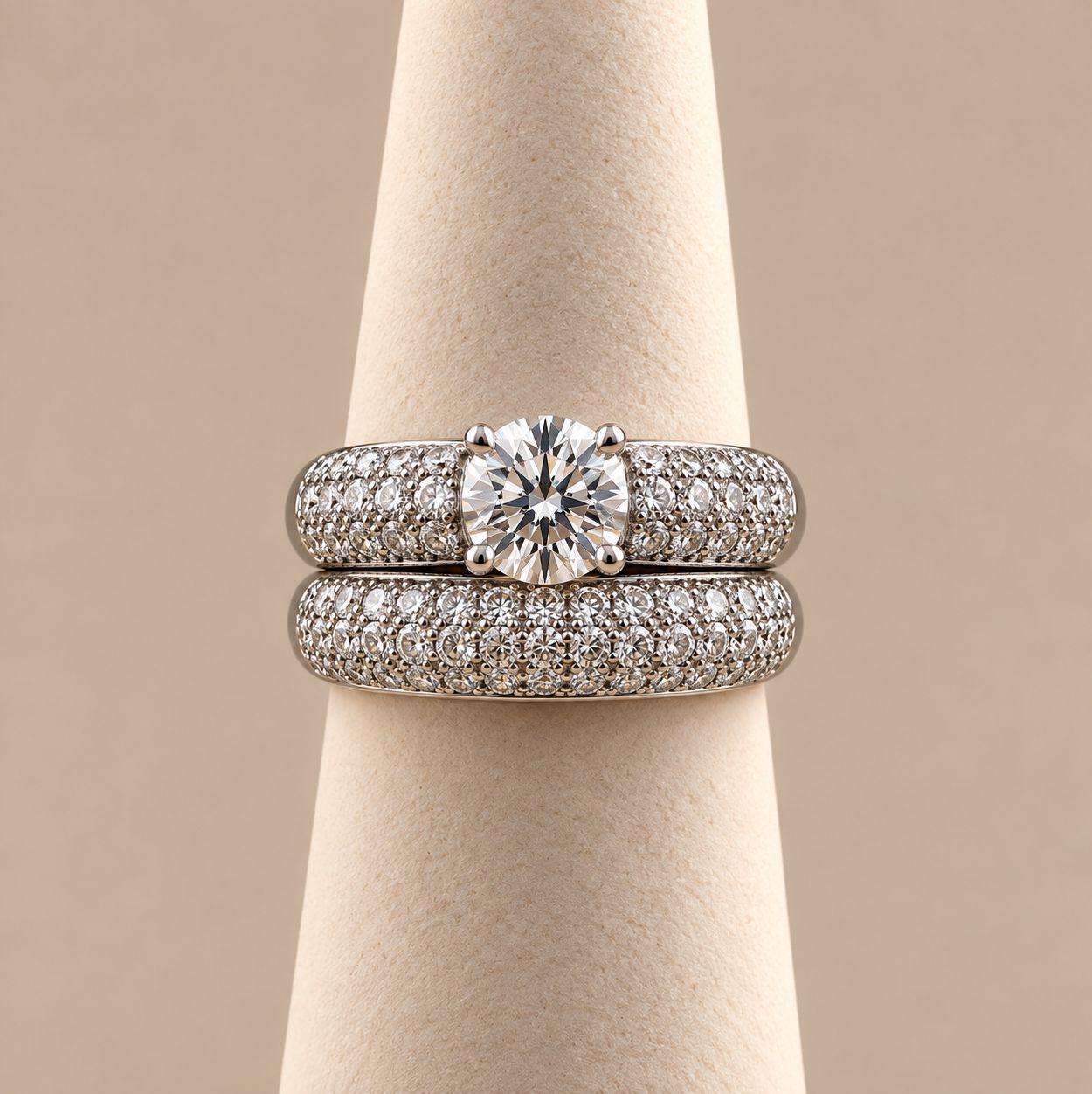 Bold Pavé Diamond Bridal Set